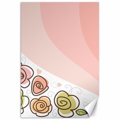 Flower Sunflower Wave Waves Pink Canvas 20  X 30   by Mariart