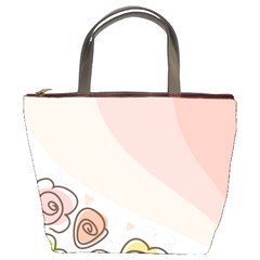 Flower Sunflower Wave Waves Pink Bucket Bags