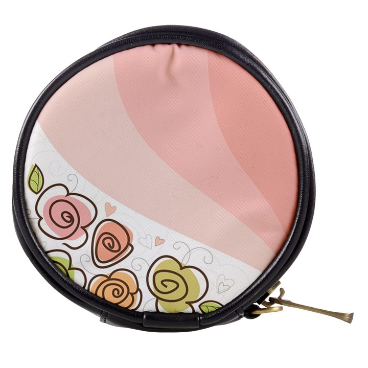 Flower Sunflower Wave Waves Pink Mini Makeup Bags