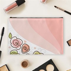 Flower Sunflower Wave Waves Pink Cosmetic Bag (large)  by Mariart