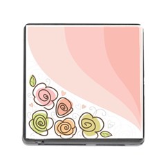 Flower Sunflower Wave Waves Pink Memory Card Reader (square)