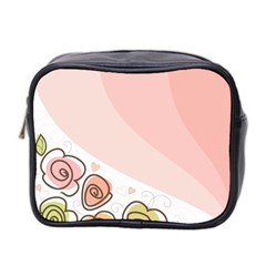 Flower Sunflower Wave Waves Pink Mini Toiletries Bag 2-side by Mariart