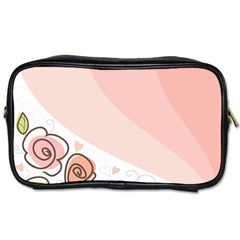 Flower Sunflower Wave Waves Pink Toiletries Bags 2-side by Mariart