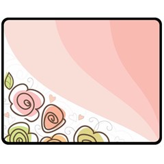 Flower Sunflower Wave Waves Pink Fleece Blanket (medium) 