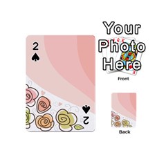 Flower Sunflower Wave Waves Pink Playing Cards 54 (mini)  by Mariart