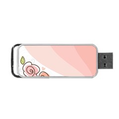 Flower Sunflower Wave Waves Pink Portable Usb Flash (one Side)