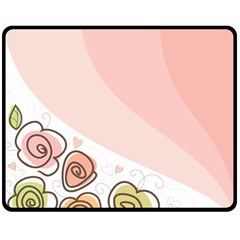 Flower Sunflower Wave Waves Pink Double Sided Fleece Blanket (medium) 