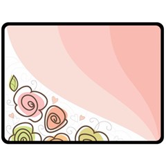 Flower Sunflower Wave Waves Pink Double Sided Fleece Blanket (large)  by Mariart