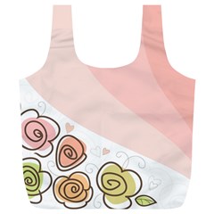 Flower Sunflower Wave Waves Pink Full Print Recycle Bags (l)  by Mariart