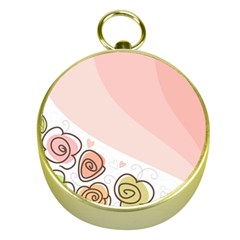 Flower Sunflower Wave Waves Pink Gold Compasses