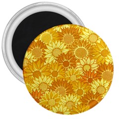 Flower Sunflower Floral Beauty Sexy 3  Magnets