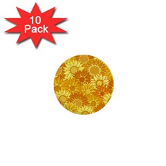 Flower Sunflower Floral Beauty Sexy 1  Mini Buttons (10 Pack)  by Mariart