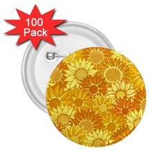 Flower Sunflower Floral Beauty Sexy 2 25  Buttons (100 Pack) 