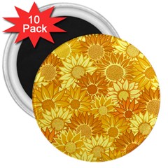 Flower Sunflower Floral Beauty Sexy 3  Magnets (10 Pack) 