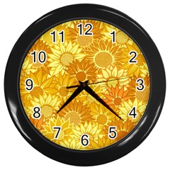 Flower Sunflower Floral Beauty Sexy Wall Clocks (black)