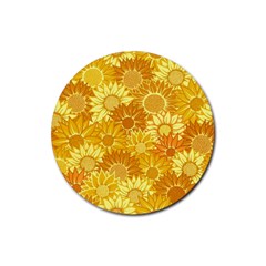 Flower Sunflower Floral Beauty Sexy Rubber Coaster (round)  by Mariart