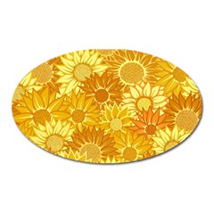 Flower Sunflower Floral Beauty Sexy Oval Magnet