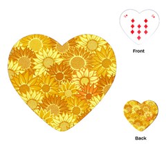 Flower Sunflower Floral Beauty Sexy Playing Cards (heart) 