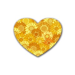 Flower Sunflower Floral Beauty Sexy Rubber Coaster (heart) 