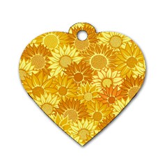 Flower Sunflower Floral Beauty Sexy Dog Tag Heart (one Side)