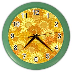 Flower Sunflower Floral Beauty Sexy Color Wall Clocks by Mariart