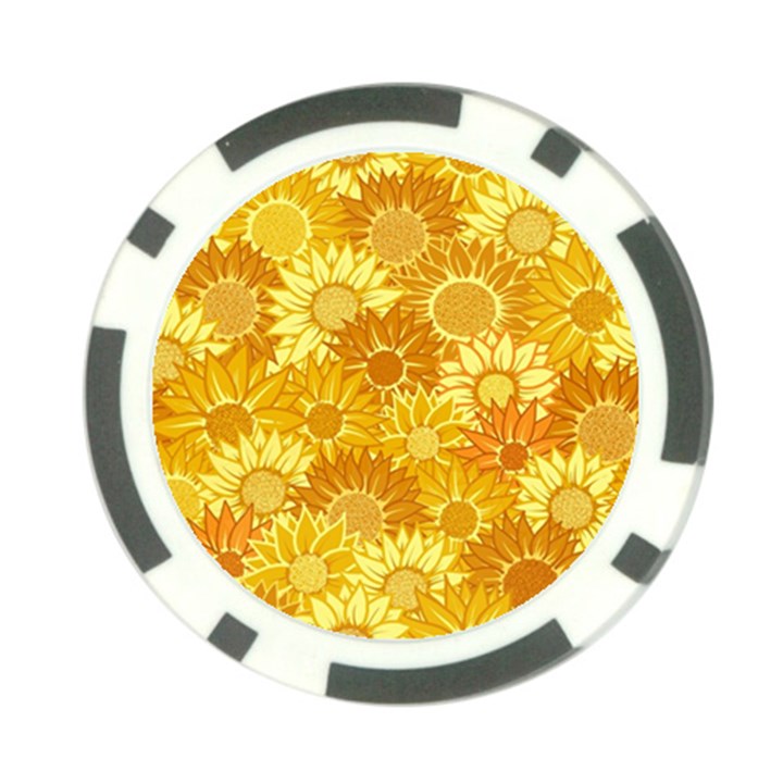 Flower Sunflower Floral Beauty Sexy Poker Chip Card Guard