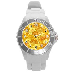 Flower Sunflower Floral Beauty Sexy Round Plastic Sport Watch (l)