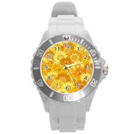 Flower Sunflower Floral Beauty Sexy Round Plastic Sport Watch (L) Front