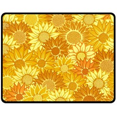 Flower Sunflower Floral Beauty Sexy Double Sided Fleece Blanket (medium) 