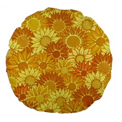 Flower Sunflower Floral Beauty Sexy Large 18  Premium Flano Round Cushions by Mariart