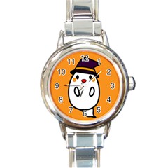 Halloween Ghost Orange Round Italian Charm Watch