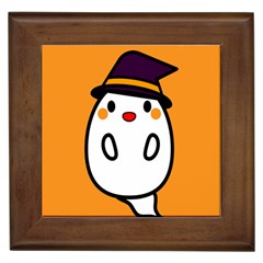 Halloween Ghost Orange Framed Tiles