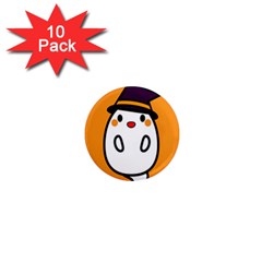 Halloween Ghost Orange 1  Mini Magnet (10 Pack)  by Mariart