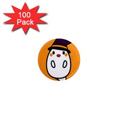 Halloween Ghost Orange 1  Mini Magnets (100 Pack) 