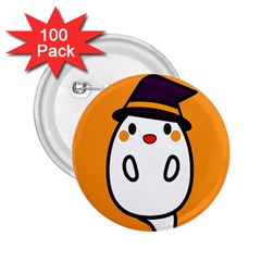 Halloween Ghost Orange 2 25  Buttons (100 Pack) 