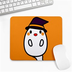 Halloween Ghost Orange Large Mousepads by Mariart