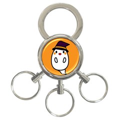 Halloween Ghost Orange 3-ring Key Chains