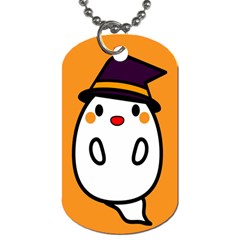 Halloween Ghost Orange Dog Tag (one Side)