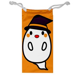 Halloween Ghost Orange Jewelry Bag