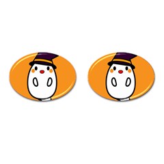 Halloween Ghost Orange Cufflinks (oval)