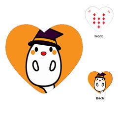 Halloween Ghost Orange Playing Cards (heart) 