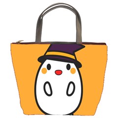 Halloween Ghost Orange Bucket Bags by Mariart