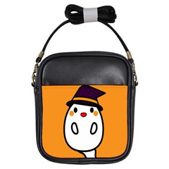 Halloween Ghost Orange Girls Sling Bags by Mariart