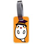 Halloween Ghost Orange Luggage Tags (Two Sides) Front