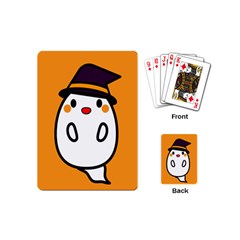 Halloween Ghost Orange Playing Cards (mini)  by Mariart