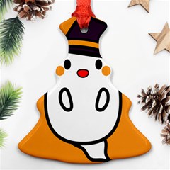 Halloween Ghost Orange Ornament (christmas Tree)  by Mariart