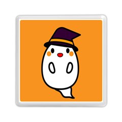 Halloween Ghost Orange Memory Card Reader (square)  by Mariart