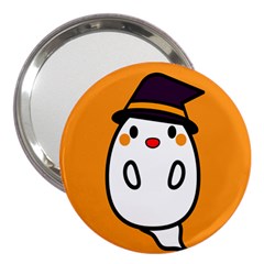 Halloween Ghost Orange 3  Handbag Mirrors by Mariart