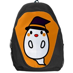 Halloween Ghost Orange Backpack Bag by Mariart