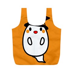 Halloween Ghost Orange Full Print Recycle Bags (m) 